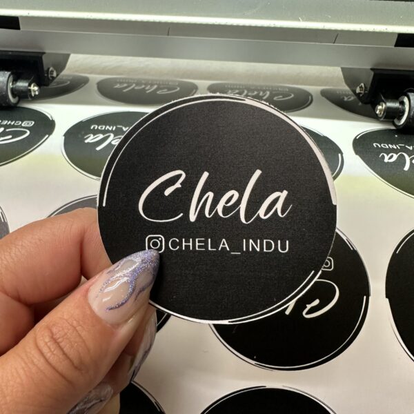 stickers personalizados 5cm  vinilo blanco